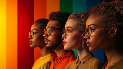 Diverse Group of People Embracing Cultural and Ethnic Differences in a Vibrant Setting