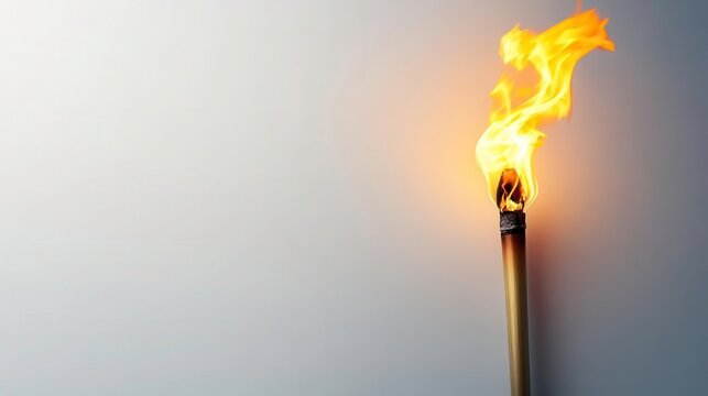 vibrant torch flame illuminates dark, creating warm glow