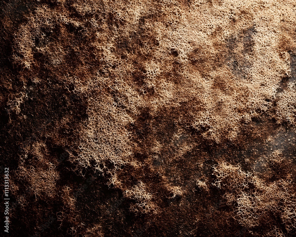 Poster a textured surface resembling organic material with intricate patterns.