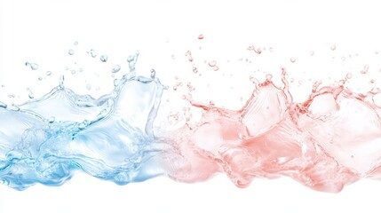 Captivating Splash of Blue and Pink Water with Dynamic Motion and Energy
