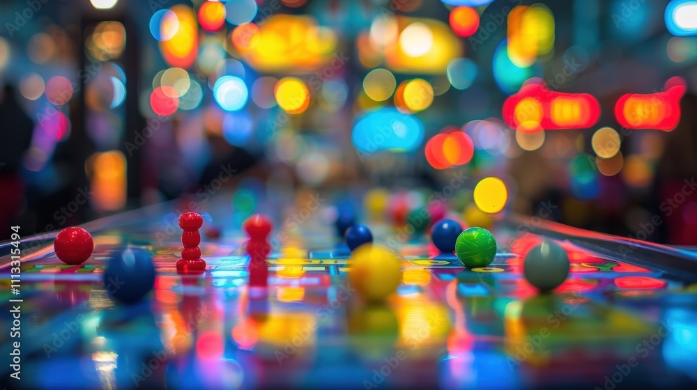 Poster defocused rows of games stretch out in every direction inviting players to join in on the fun.
