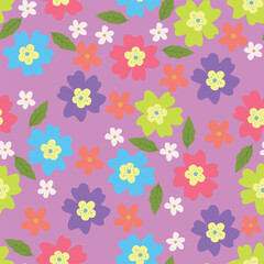 Beautiful little flower pattern on purple background. Sweet flower pattern is perfect for dress.