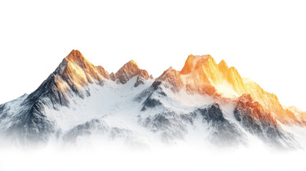 Snow-covered mountain peak transparent background