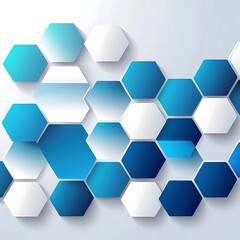 Fototapeta premium Gradient pink ,orange, blue and white hexagonal background.