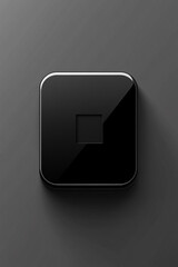 Simple black icon with a sleek modern sans-serif font on a subtle grey gradient background, reflecting modern simplicity and elegance