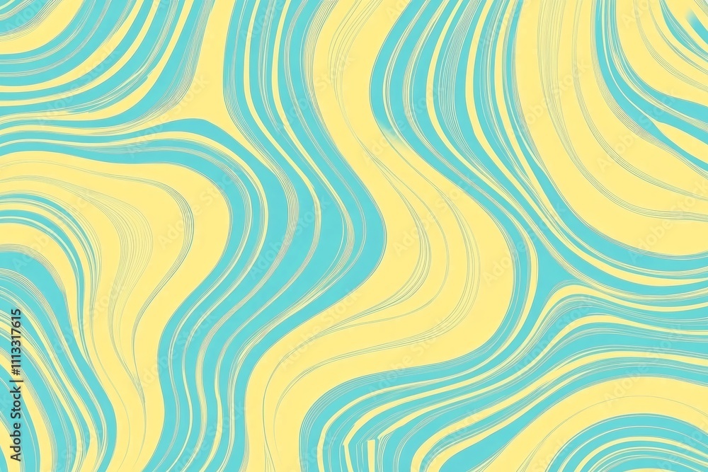Aufkleber abstract wavy yellow and teal pattern seamless digital art for backgrounds and design
