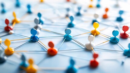 job and career interview concept. Colorful Connections in Social Network Conceptual Design