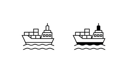 Obraz premium Cargo Skiff icon design with white background stock illustration