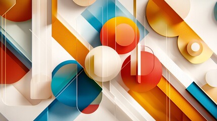 job and career interview concept. Abstract Geometric Shapes in Vibrant Color Palette