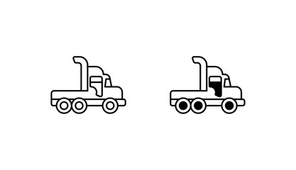 Trailer Truck icon design with white background stock illustration