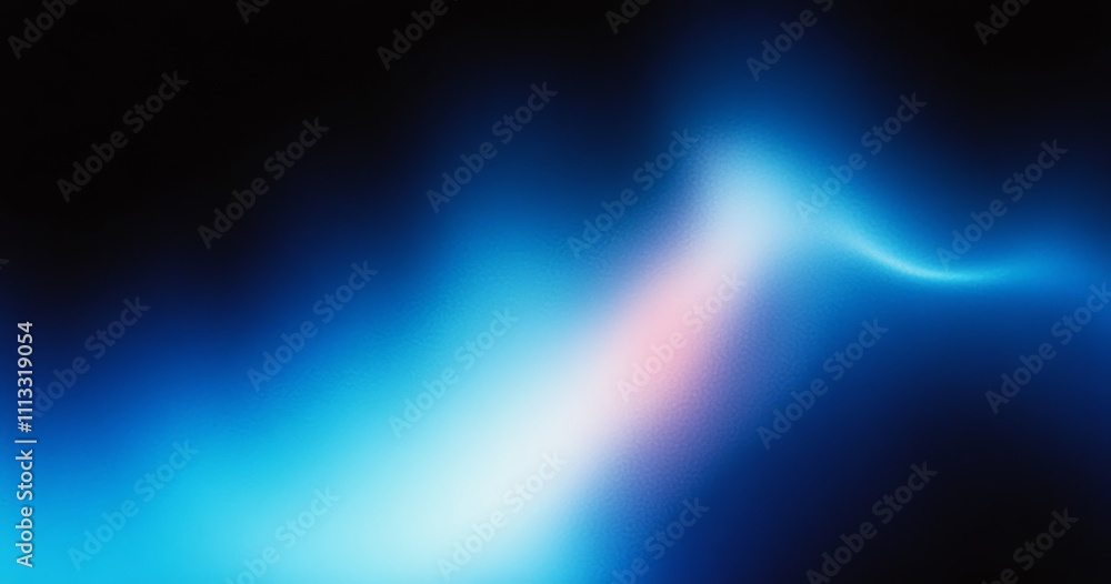Fototapete abstract blue gradient wave background with soft texture and dynamic light on black