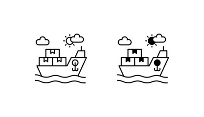 Obraz premium Freight Ship icon design with white background stock illustration