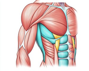 Realistic illustration of the human muscular system