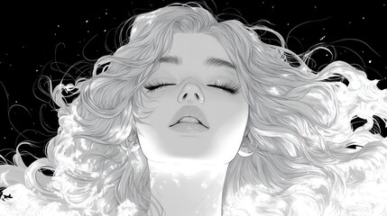 Dynamic Anime Style Illustration of a Lively Girl with Flowing Hair in Soft Backlighting