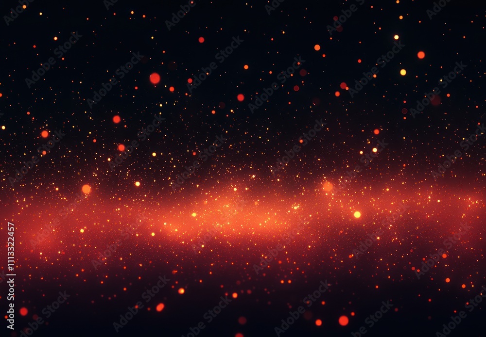 Aufkleber abstract glowing particles background with flame and bokeh effects