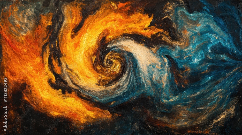 Poster Vivid Abstract Swirling Colors in Dynamic Motion Design