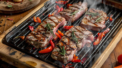 grilled fish with vegetables