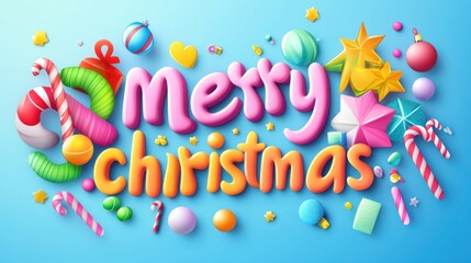 3D text effect cartoon style with white outline