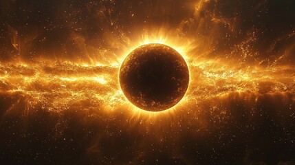 Obraz premium Glow light effect. Star burst with sparkles. Solar eclipse, astronomical phenomenon.