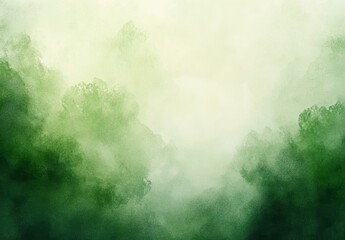 Abstract Green Gradient Background with Watercolor Swirling Patterns for Spring