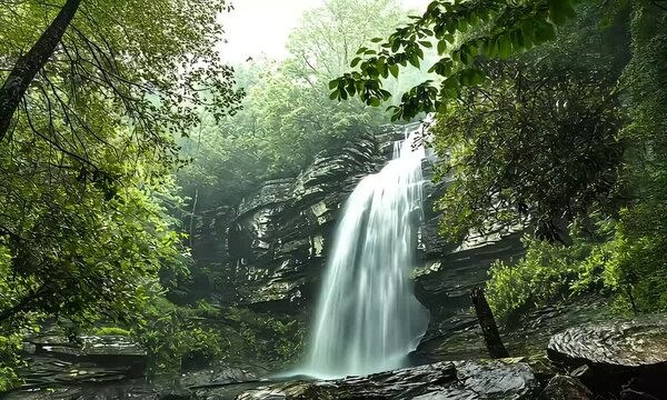 Upper Catawba Falls &ndash; A Breathtaking Cascading Waterfall in the Heart of Nature