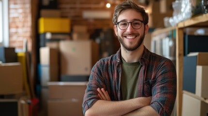 Obraz premium A young entrepreneur developing artisanal subscription boxes targeting hobbyists and collectors