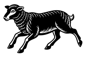 Cute Sheep isolated on white background vector art illustration