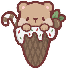 Christmas ice cream - grizzly bear