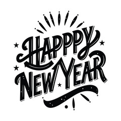 Bold and Bright happy new year typography