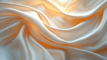 Fototapeta premium Luxury Silk Fabric Display Podium with Beige Background for Beauty and Cosmetic Presentation in Elegant Minimalist Style