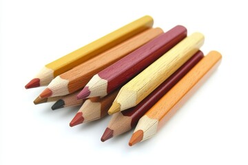 Obraz premium Vibrant colored pencils isolated on a white background for creative art projects and designs