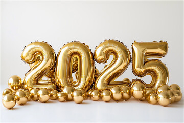 Balloon-themed motif representing the year 2025