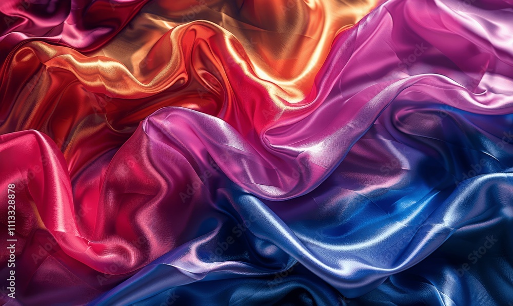 Poster vibrant colorful foil background with dynamic curves and smooth wavy lines in high resolution