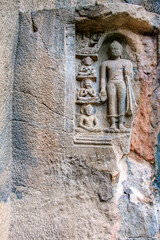 Esquisite Architecture at Ajanta caves near Aurangabad India. These are 30 rock-cut Buddhist cave monuments dating from the second century BCE to about 480 CE.