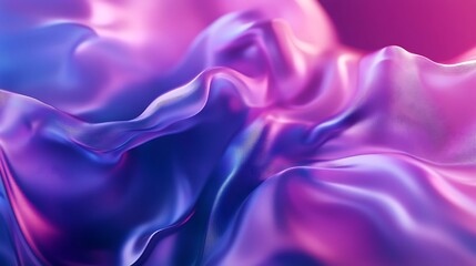 Obraz premium Abstract image of flowing, iridescent fabric in shades of purple and blue.