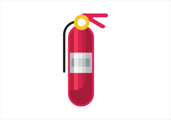 Flat Design Fire Extinguisher Vector Art, Emergency Fire Extinguisher Vector Art, Vector Illustration of a Fire Extinguisher.