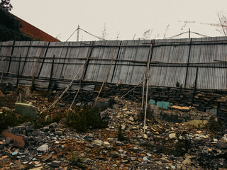 Fototapeta premium Ruins of demolished houses