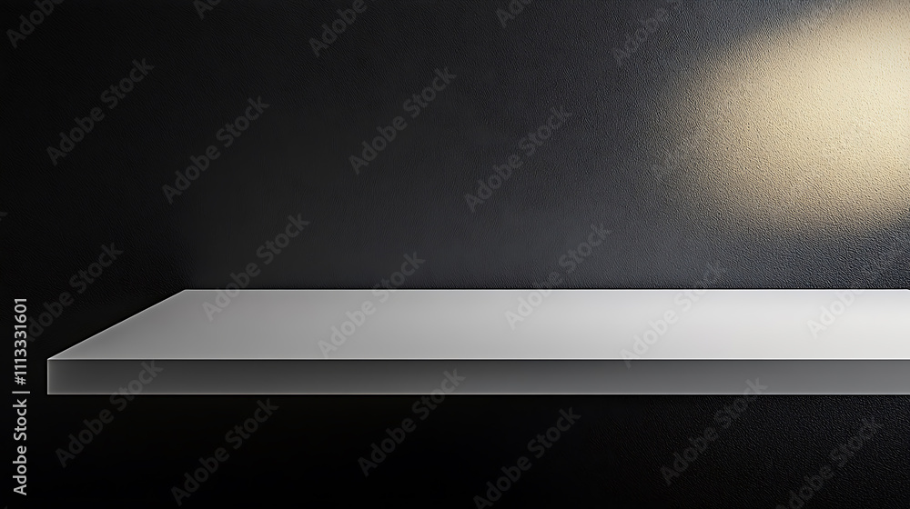 Poster showcase of minimalistic design elements on white surface studio setting high-contrast lighting arti
