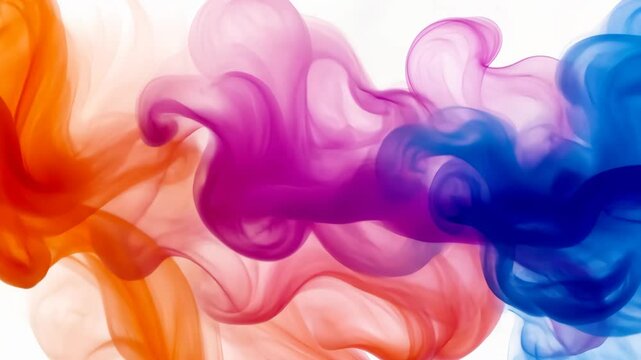 Colorful abstract smoke swirls in gradient hues
