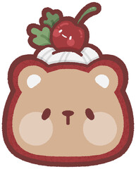 Red velvet roll cake - grizzly bear