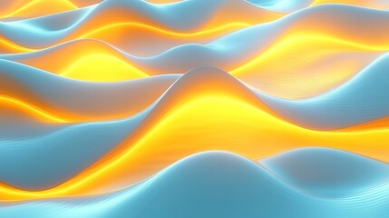 Obraz premium Abstract background with flowing, wavy light blue and orange patterns.