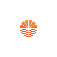 Sun Waves Icon Logo Vector