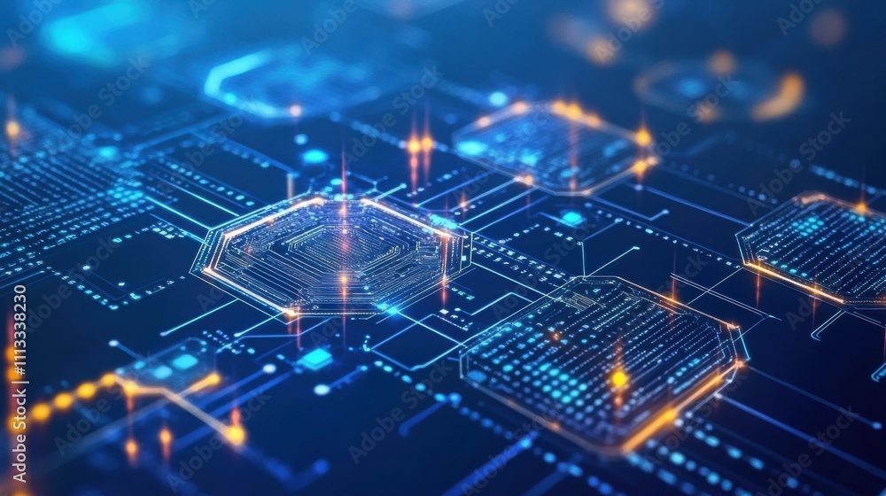 Poster futuristic abstract technology background with circuit board elements