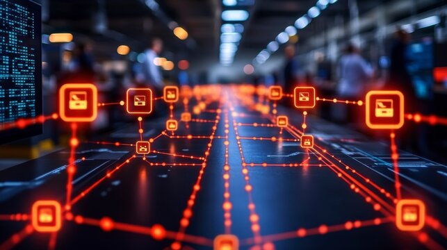 Blurred casual professionals in a modern office with a subtle bokeh background perfect for business visuals emphasizing collaboration and a productive vibe