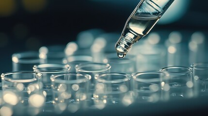 Dropping Liquid Into Test Tubes in a Laboratory