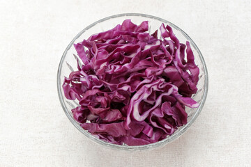 Purple Cabbage Slices or kol ungu, food preparation
