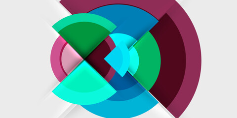 Obraz premium Techno circles and semi circles. Vector Illustration For Wallpaper, Banner, Background, Card, Book Illustration, landing page