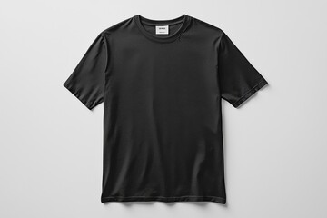 Black T-shirt Mockup with Front and Back View on Isolated White Background