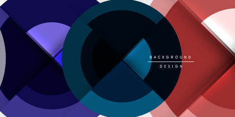 Obraz premium Circle and semi circle geometric background. Vector Illustration For Wallpaper, Banner, Background, Card, Book Illustration, landing page