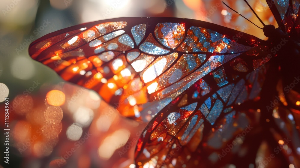 Poster surreal butterfly transformation nature digital art vibrant colors close-up abstract concept for ima